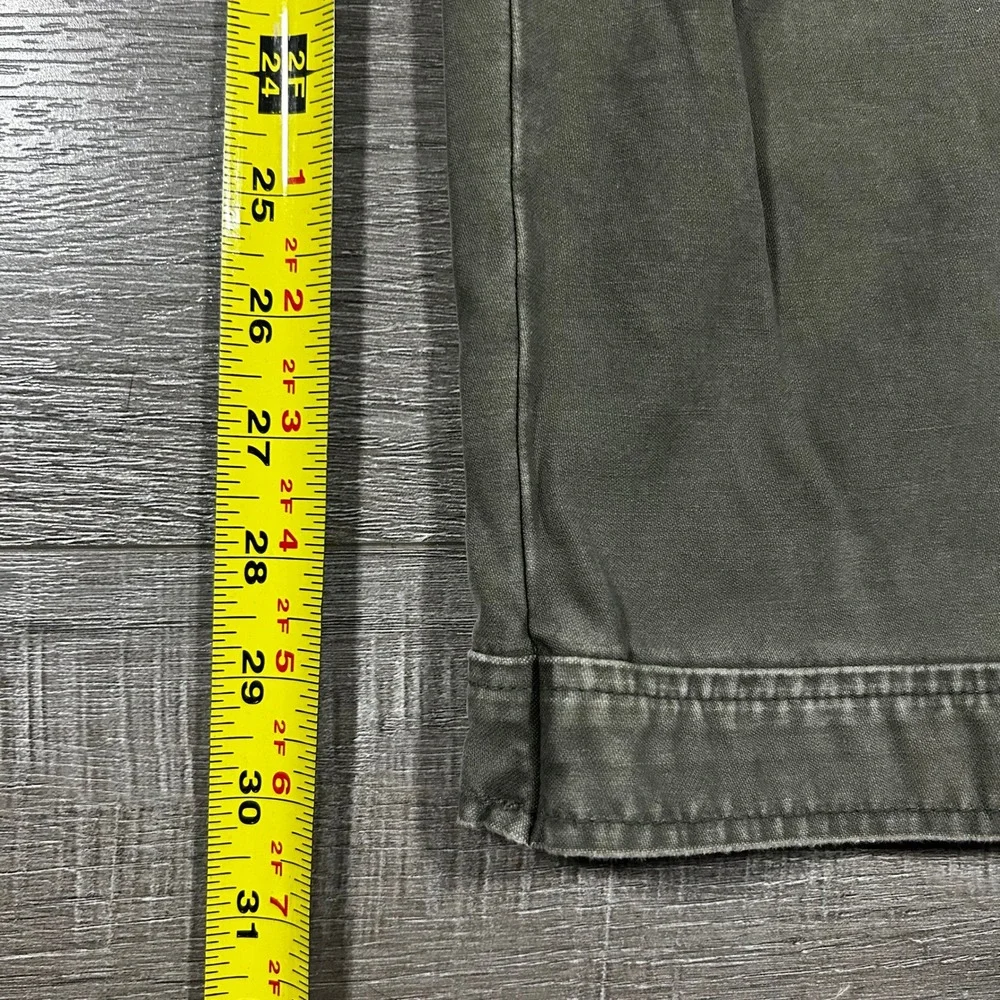 Vintage Old Navy Mens Baggy Cargo Pants‎ Olive Green Military Stencil 36x32 Y2K